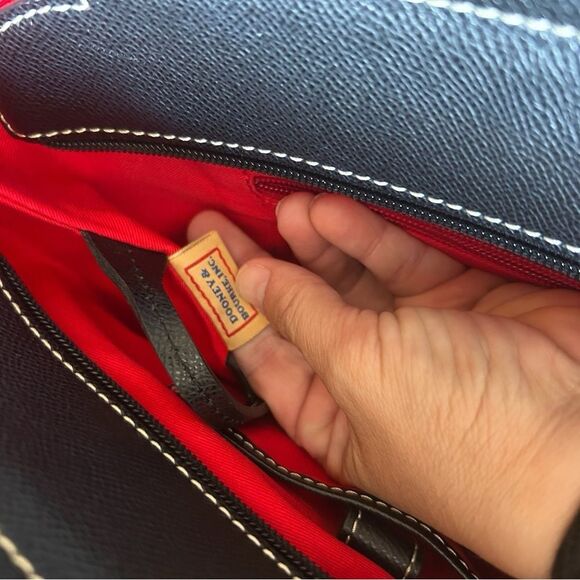 VINTAGE  Y2K DOONEY  & BOURKE BLACK LEATHER LARGE SHOULDER TOTE LOCK - Picture 9 of 11